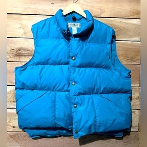 Vintage LL Bean Goose Down Puffer Vest XL Teal Made in USA with Pockets